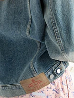 Denim and Leather Blouson Jacket