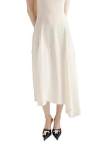 Asymmetrical Satin Crepe Dress