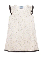Floral Print Cotton Batiste Mini-Dress