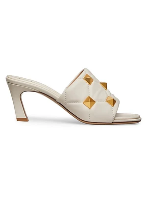 Roman Stud 65MM Slide Sandals Quilted Nappa