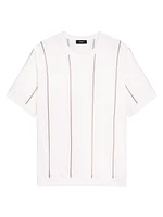 Striped Fine-Knit Cotton Crewneck T-Shirt