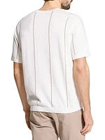 Striped Fine-Knit Cotton Crewneck T-Shirt
