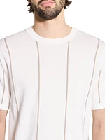 Striped Fine-Knit Cotton Crewneck T-Shirt