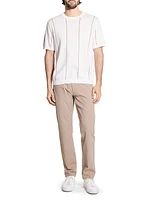 Striped Fine-Knit Cotton Crewneck T-Shirt
