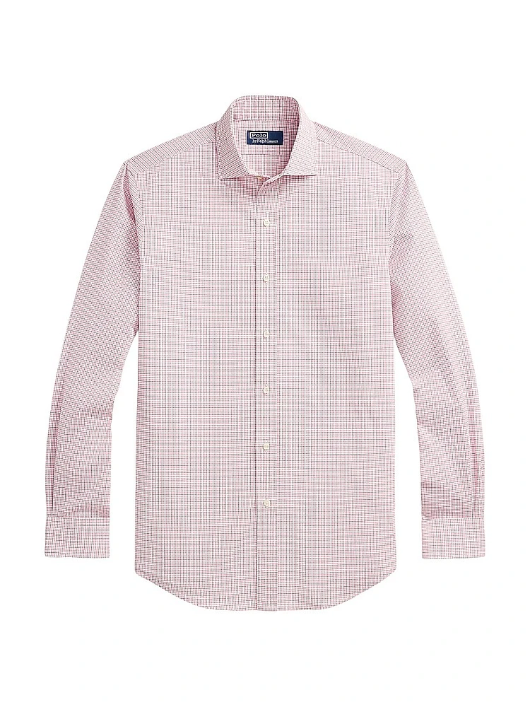 Check Cotton Poplin Button-Front Shirt