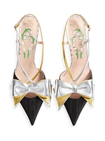 Bowow Slingback 85MM Pumps Moirè Fabric