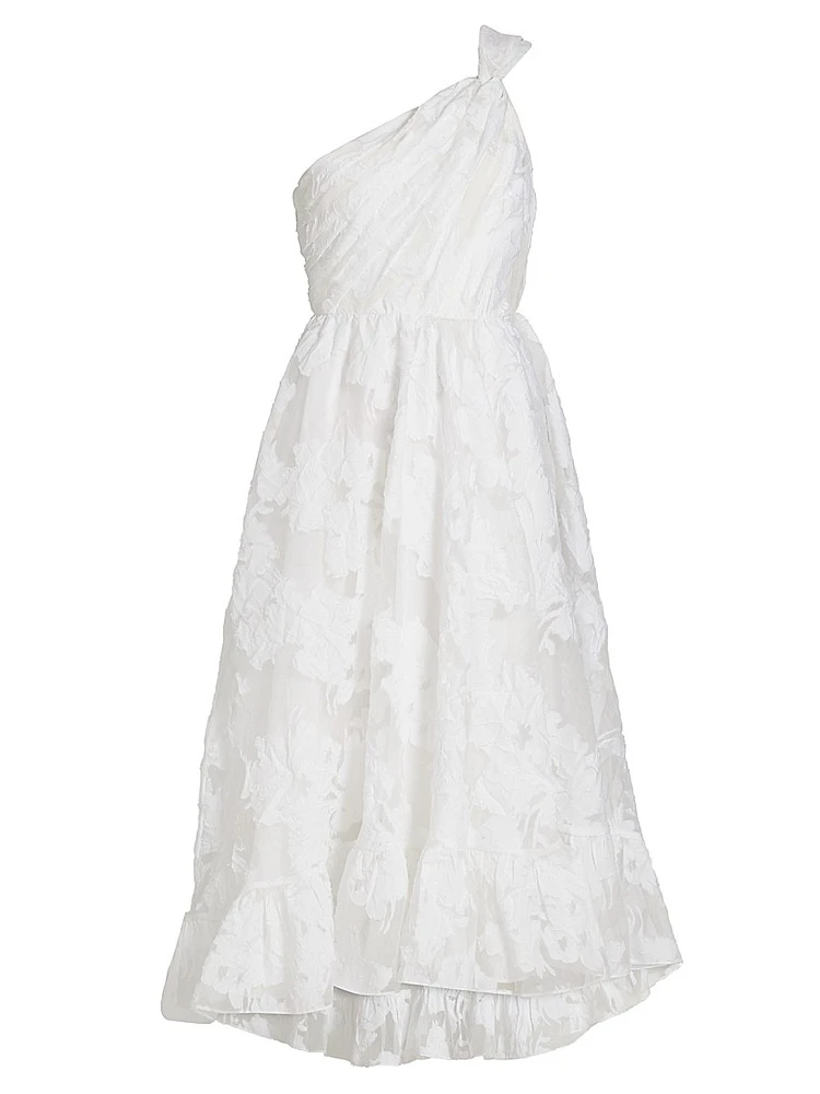 Asilia Paper Floral Organza Midi-Dress