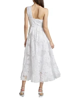 Asilia Paper Floral Organza Midi-Dress