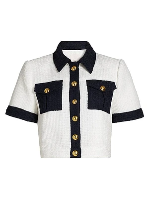 Nissy Bicolor Tweed Cropped Jacket