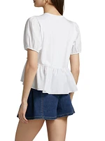 Mare Tie-Front Peplum Top