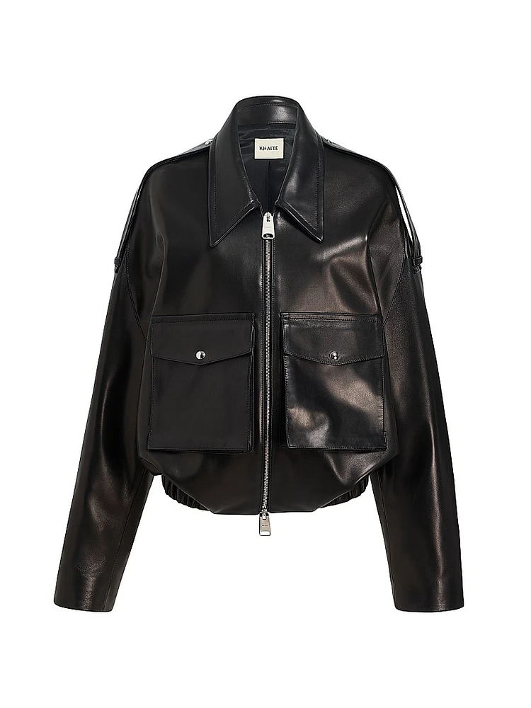 Owey Leather Bomber Jacket
