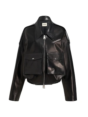 Owey Leather Bomber Jacket