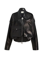 Owey Leather Bomber Jacket