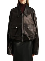 Owey Leather Bomber Jacket