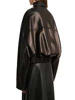 Owey Leather Bomber Jacket
