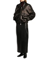 Owey Leather Bomber Jacket