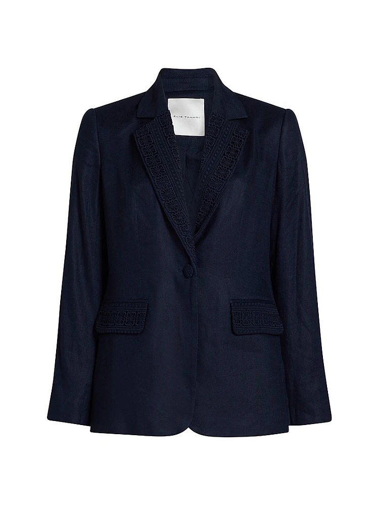 The Aster Embroidered Linen Jacket