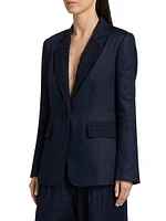 The Aster Embroidered Linen Jacket