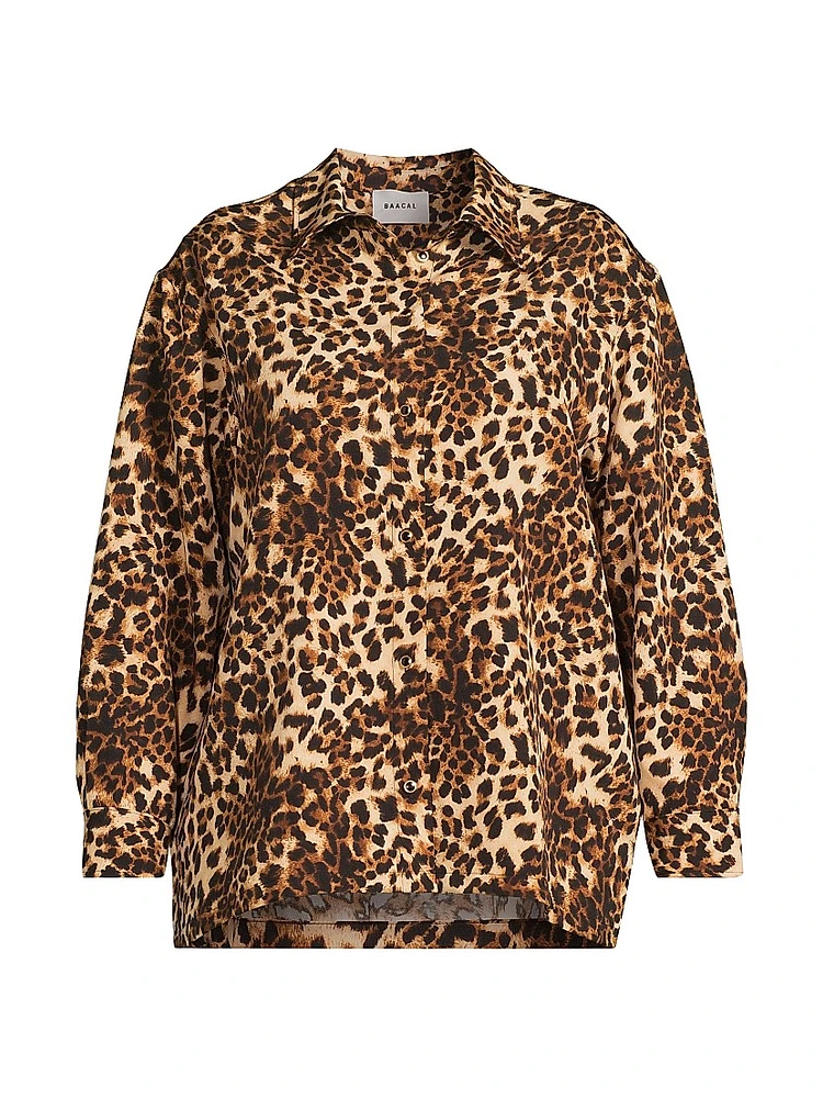 Quinn Leopard Button-Front Shirt