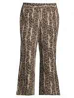 Riley Python-Print Wide-Leg Pants