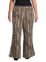 Riley Python-Print Wide-Leg Pants