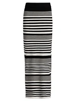 Tamika Striped Knit Column Maxi Skirt