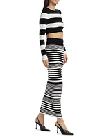 Tamika Striped Knit Column Maxi Skirt