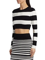 Kelani Striped Knit Crop Top