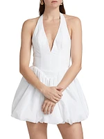 Tuberose Cotton-Blend Halterneck Minidress
