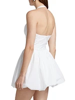 Tuberose Cotton-Blend Halterneck Minidress