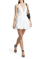 Tuberose Cotton-Blend Halterneck Minidress
