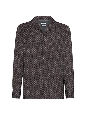 Geometric Print Twill Easy Fit Shirt