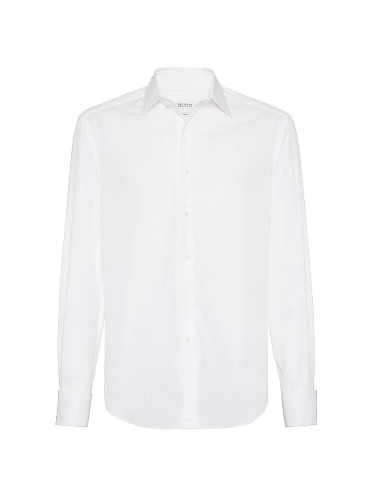 Tone On Pinstripe Twill Slim Fit Tuxedo Shirt