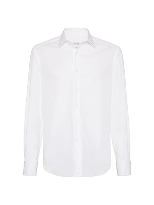 Tone On Pinstripe Twill Slim Fit Tuxedo Shirt