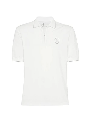 Techno Piqué Polo Shirt with Half Zip