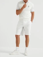 Cotton Cable Knit Sweater Vest with Logo