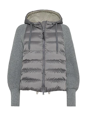Water Resistant Matte Nylon Hooded Down Jacket