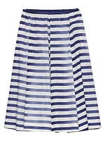 Striped Old Poplin Full Skirt