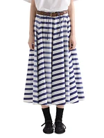 Striped Old Poplin Full Skirt