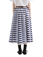 Striped Old Poplin Full Skirt