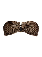 Santorini Striped Bandeau Bikini Top