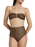 Santorini Striped Bandeau Bikini Top