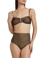 Santorini Striped Bandeau Bikini Top