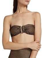 Santorini Striped Bandeau Bikini Top