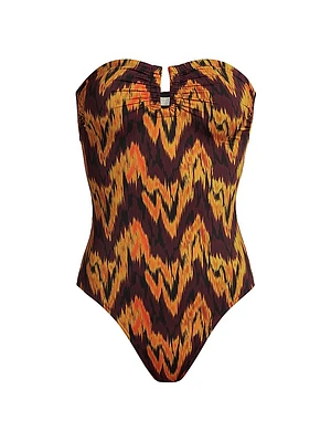 Monterey Printed Strapless One-Piece Swimsuit