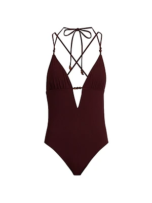 Leila Beaded One-Piece Swimsuit