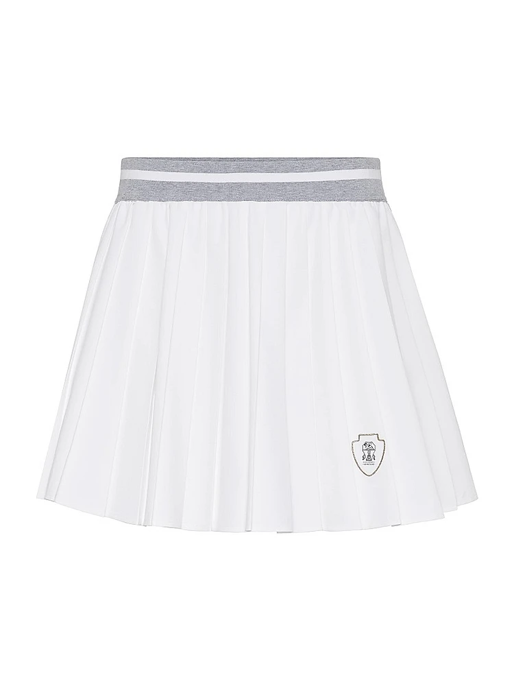 Techno Poplin Pleated Skirt