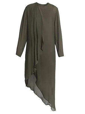 Wrap Drape Asymmetric Dress