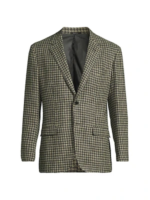 Houndstooth Wool-Blend Jacket