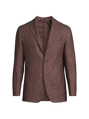 Wool-Silk Single-Breasted Jacket